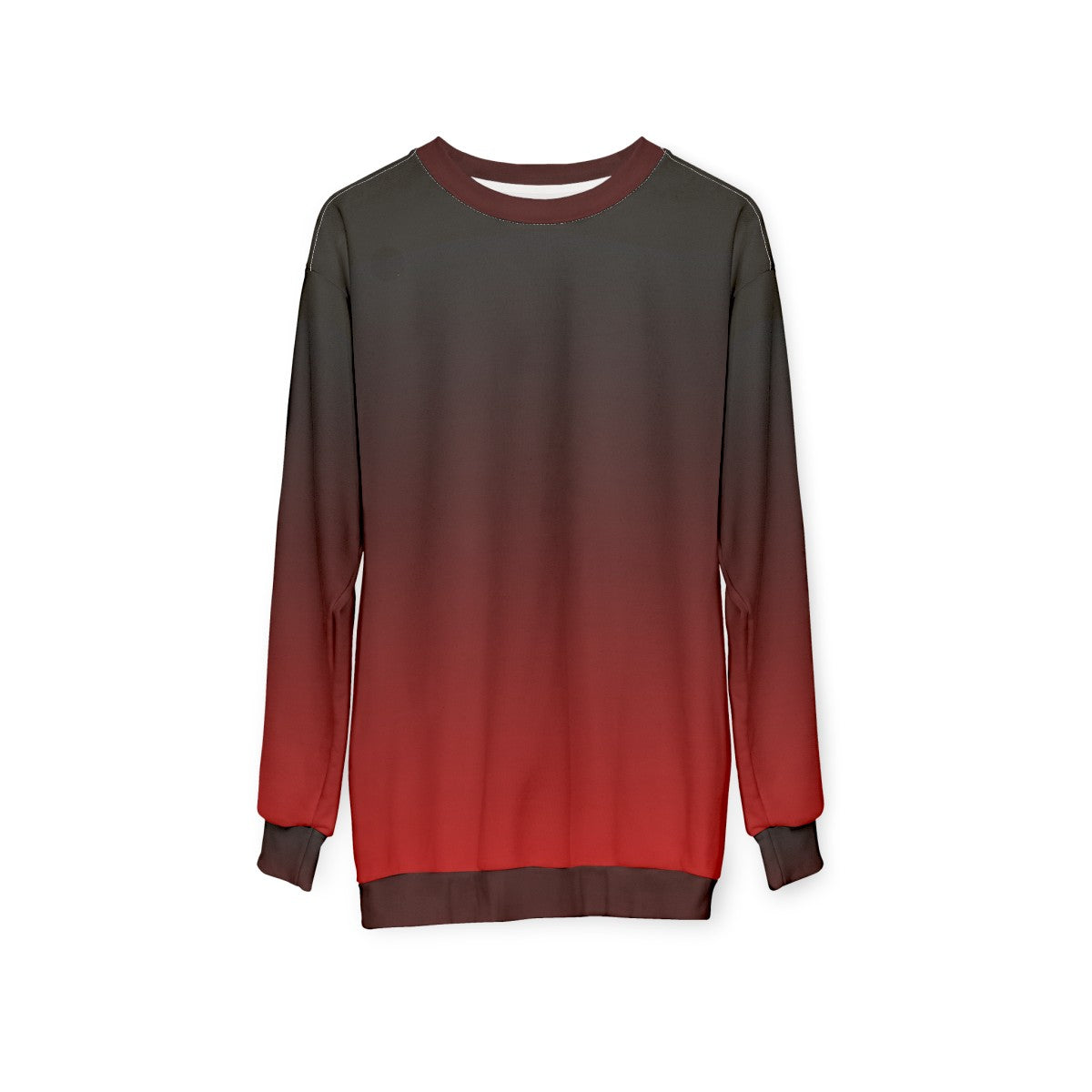 Black to red gradient ombre sweatshirt - hanging