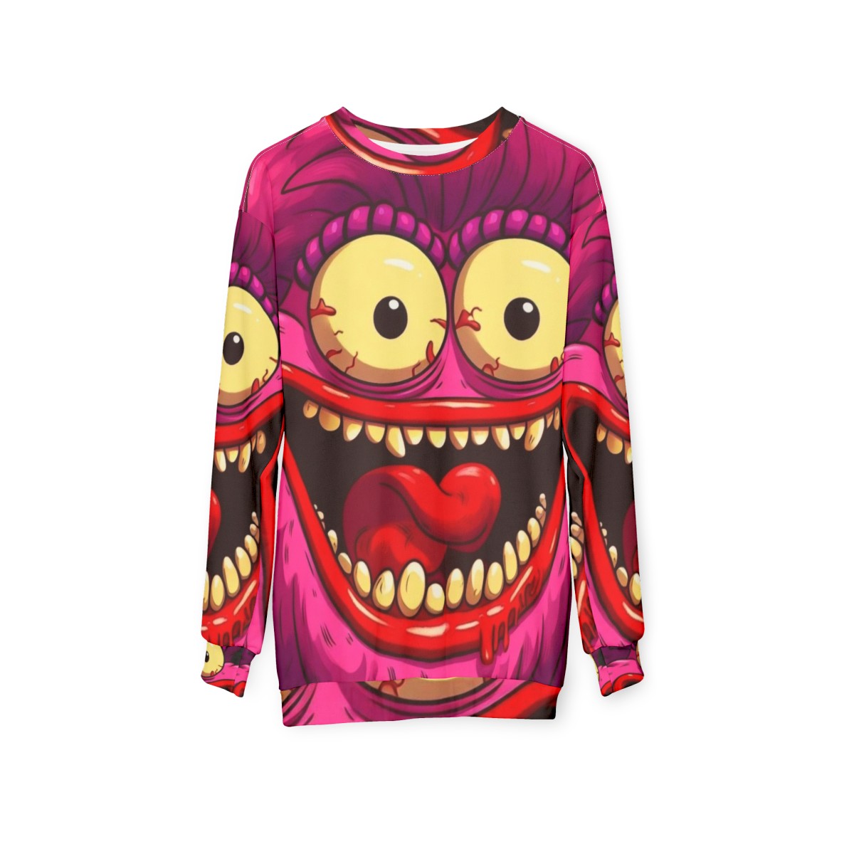 Vibrant Sassy Netflix Big Mouth Hormone Monster Sweatshirt - hanging