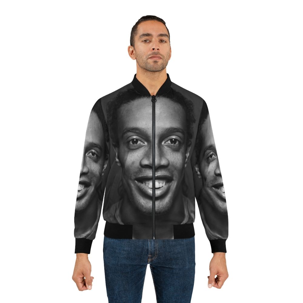 Illustration of soccer players Ronaldinho and Neymar on a bomber jacket - Lifestyle