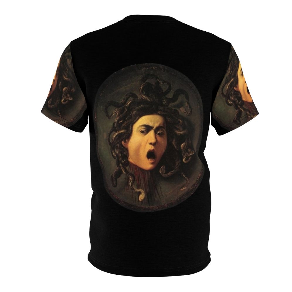 Medusa inspired t-shirt featuring the iconic Caravaggio painting of the Gorgon's head - Back