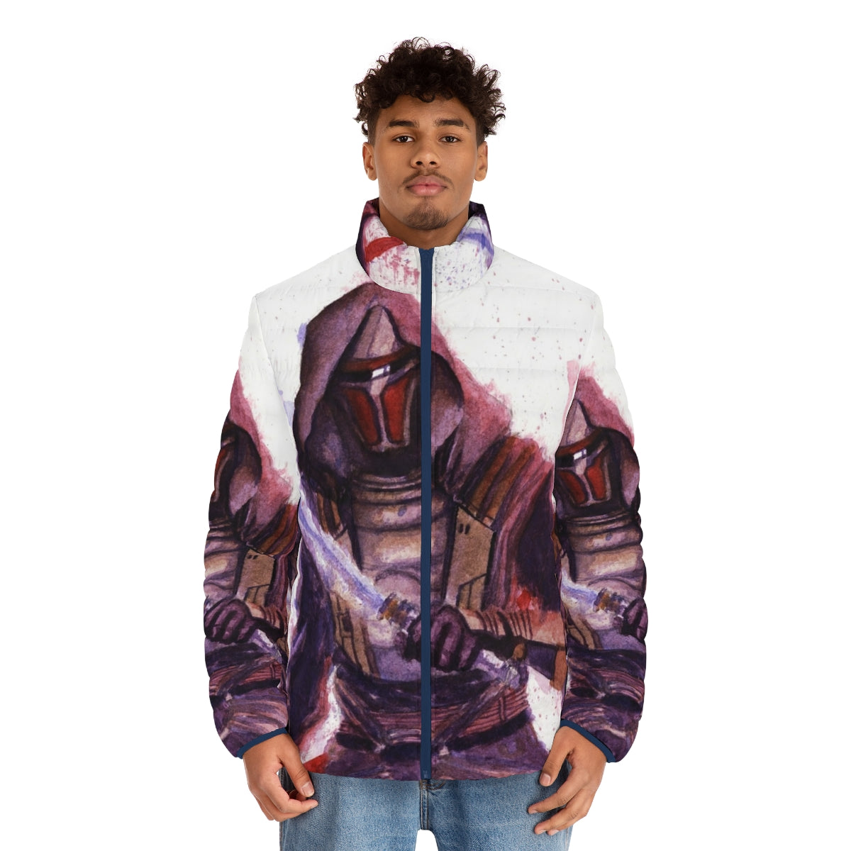 May The Fourth Star Wars Watercolor Puffer Jacket - men front