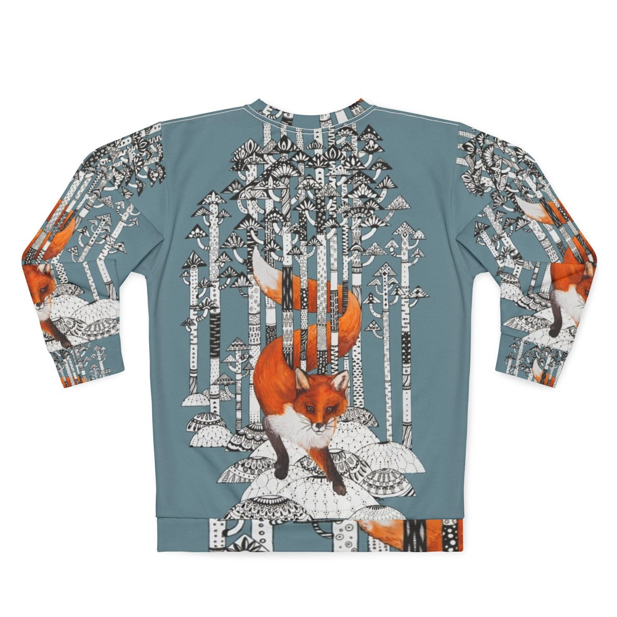 Warm and cozy fox graphic sweatshirt for outdoor winter activities - Back