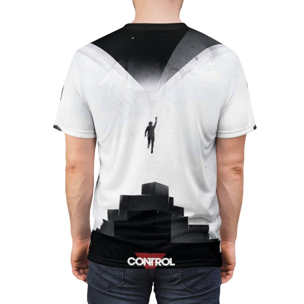 Control-Themed Gaming Art T-Shirt - men back