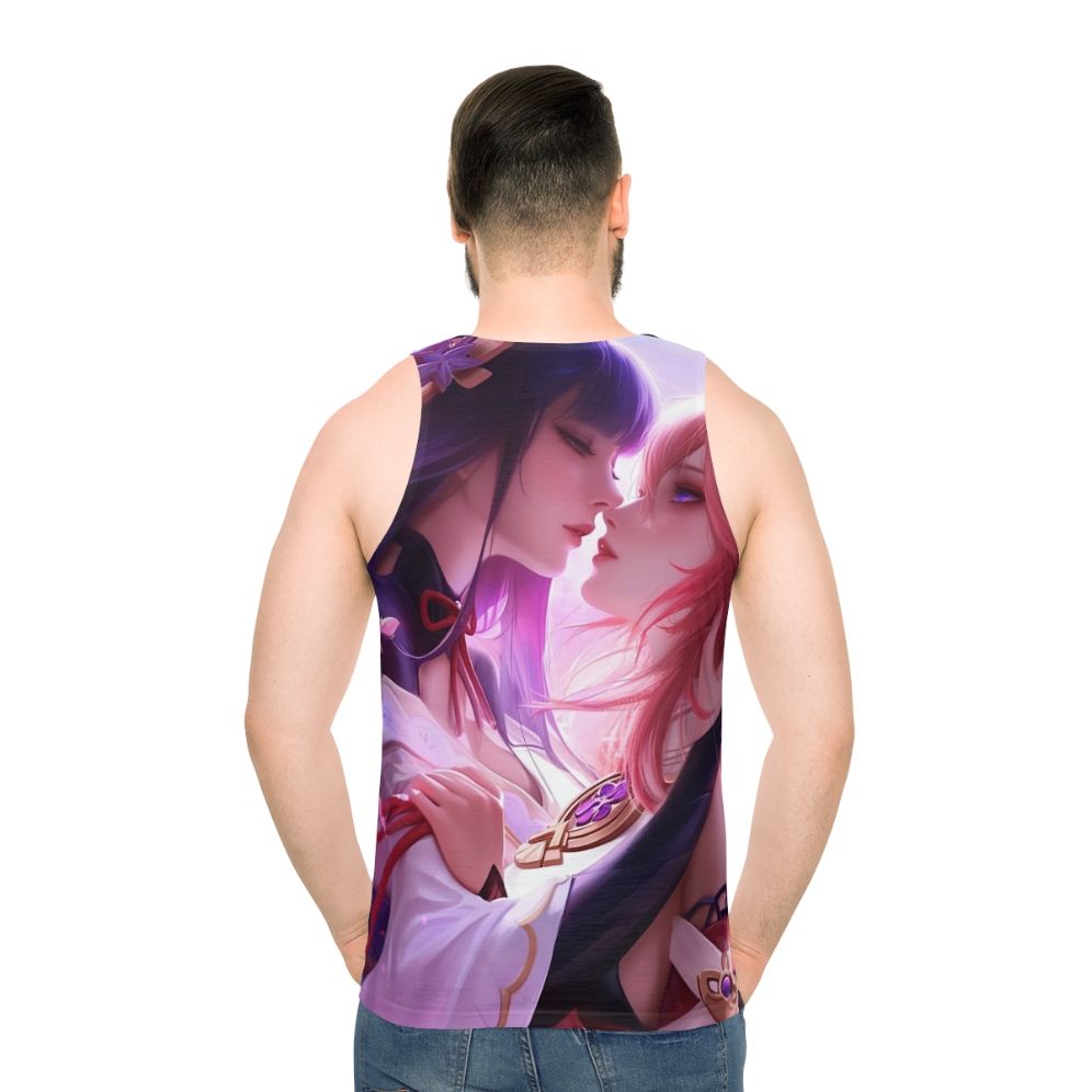 Raiden Shogun and Yae Miko Genshin Impact Anime Unisex Tank Top - men back