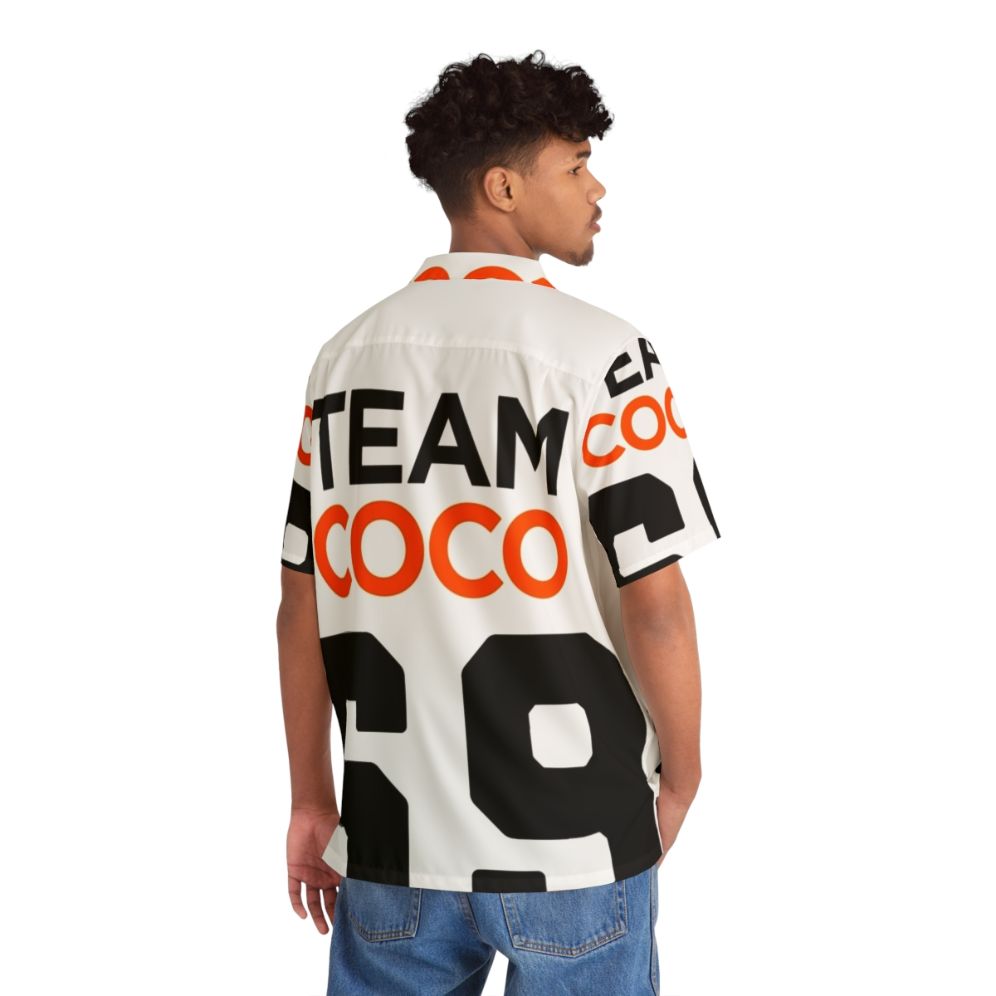 Team Coco Football Jersey Style Hawaiian Shirt featuring Conan Obrien's logo - People Back