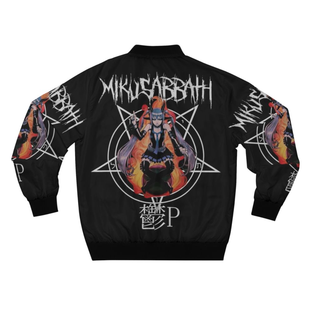 MIKU SABBATH Metal Bomber Jacket with Gothic Anime Inspired Design - Back