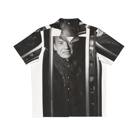 Black and White Portrait Hawaiian Shirt featuring Music Artist Jean Louis Aubert