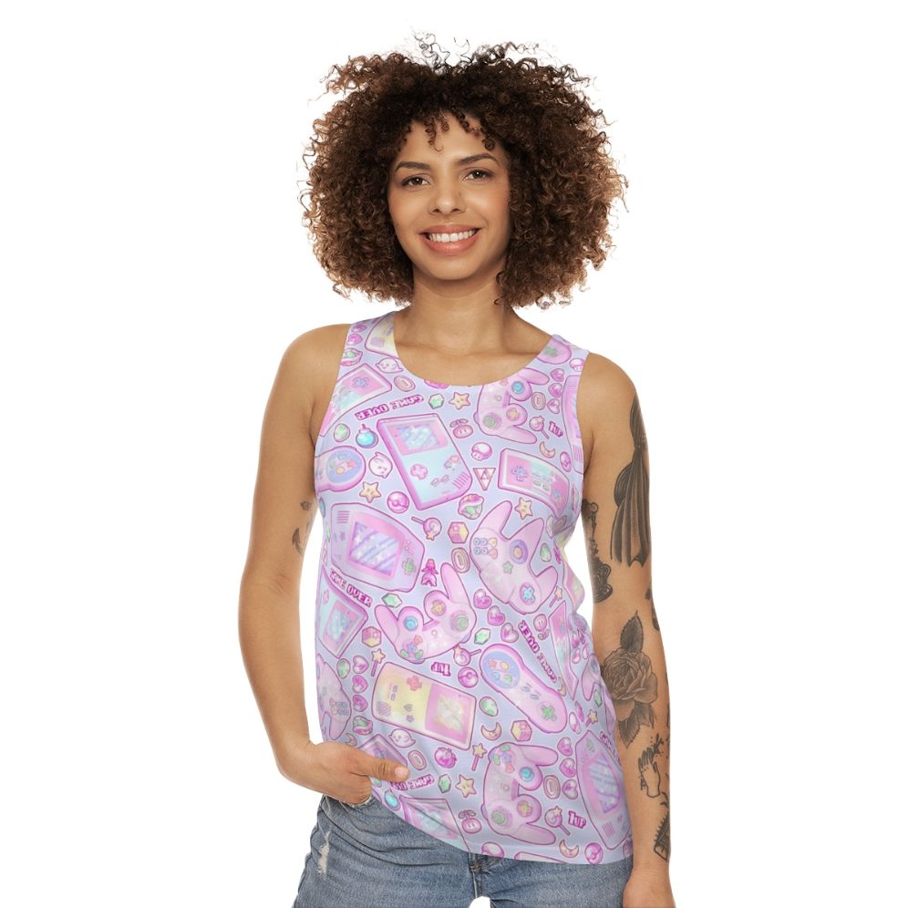 Retro nintendo gaming pastel aesthetic tank top - women