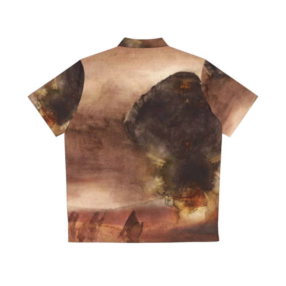 Dune 2020 sci-fi Hawaiian shirt featuring watercolor Arrakis fan art - Back