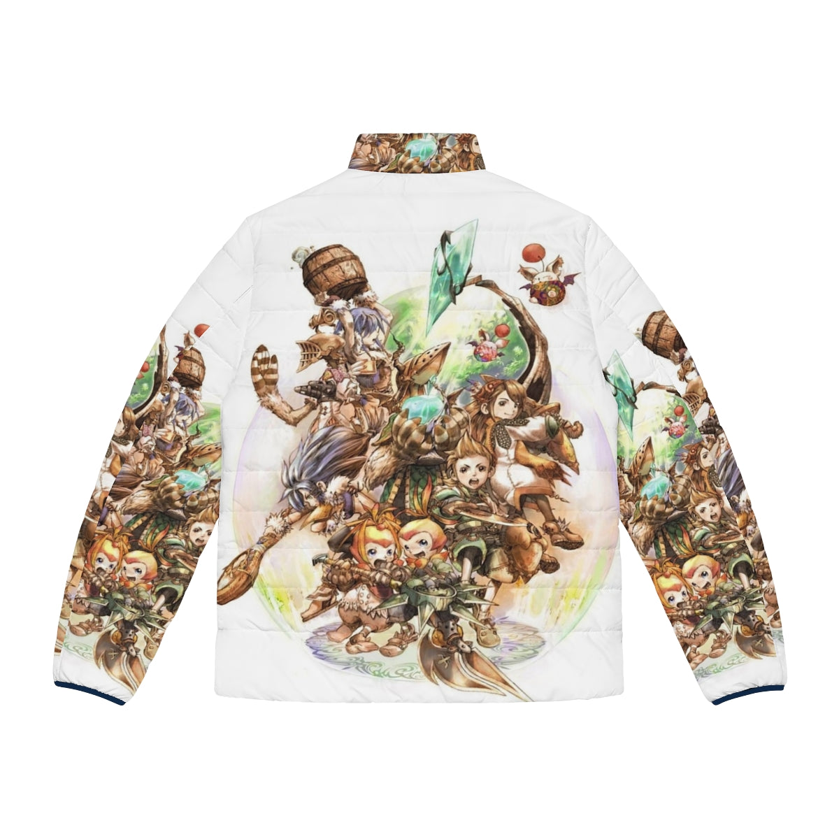 Crystal puffer jacket with fantasy rpg design - Back