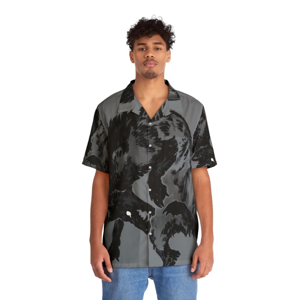 Hyena Hawaiian Shirt with tropical animal print - People Front