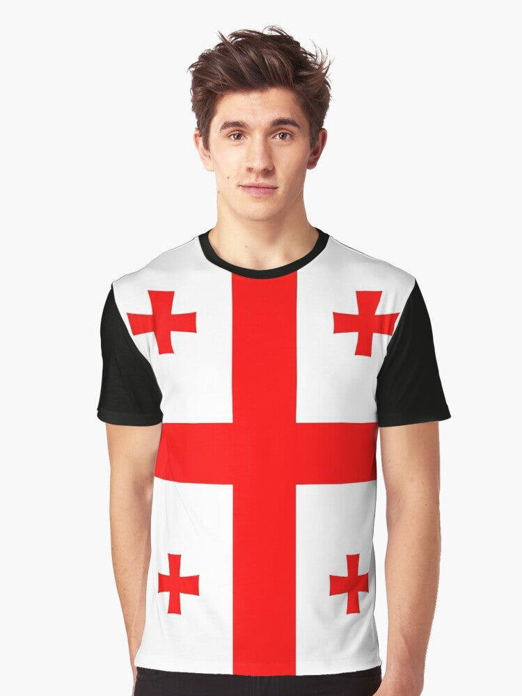 Georgian flag graphic printed on a t-shirt - Men