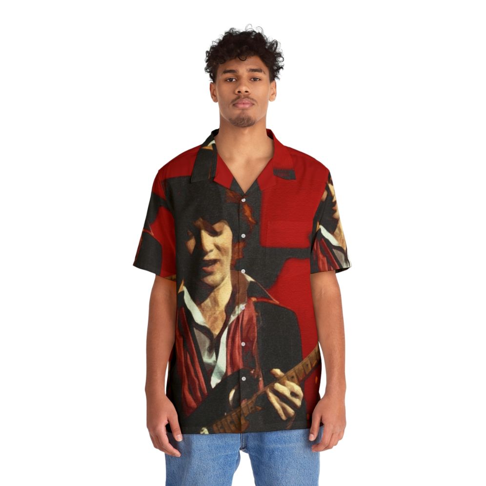 Robbie Robertson Hawaiian Shirt with Retro Music Inspired Pattern - People Front