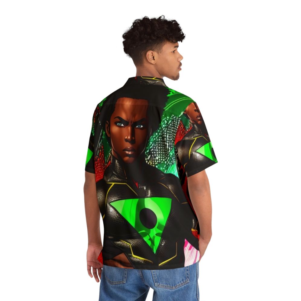 Black Superhero Hawaiian Shirt - People Back