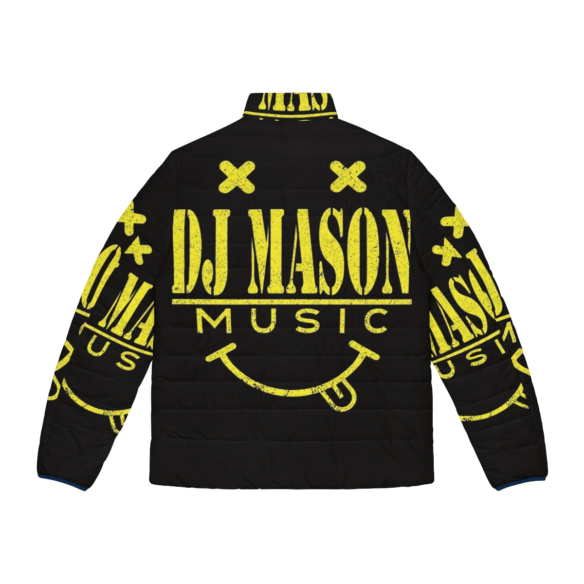 DJ Mason Smiley Face Puffer Jacket - Stylish and Comfortable Puffer Jacket with Vibrant Smiley Face Design - Back