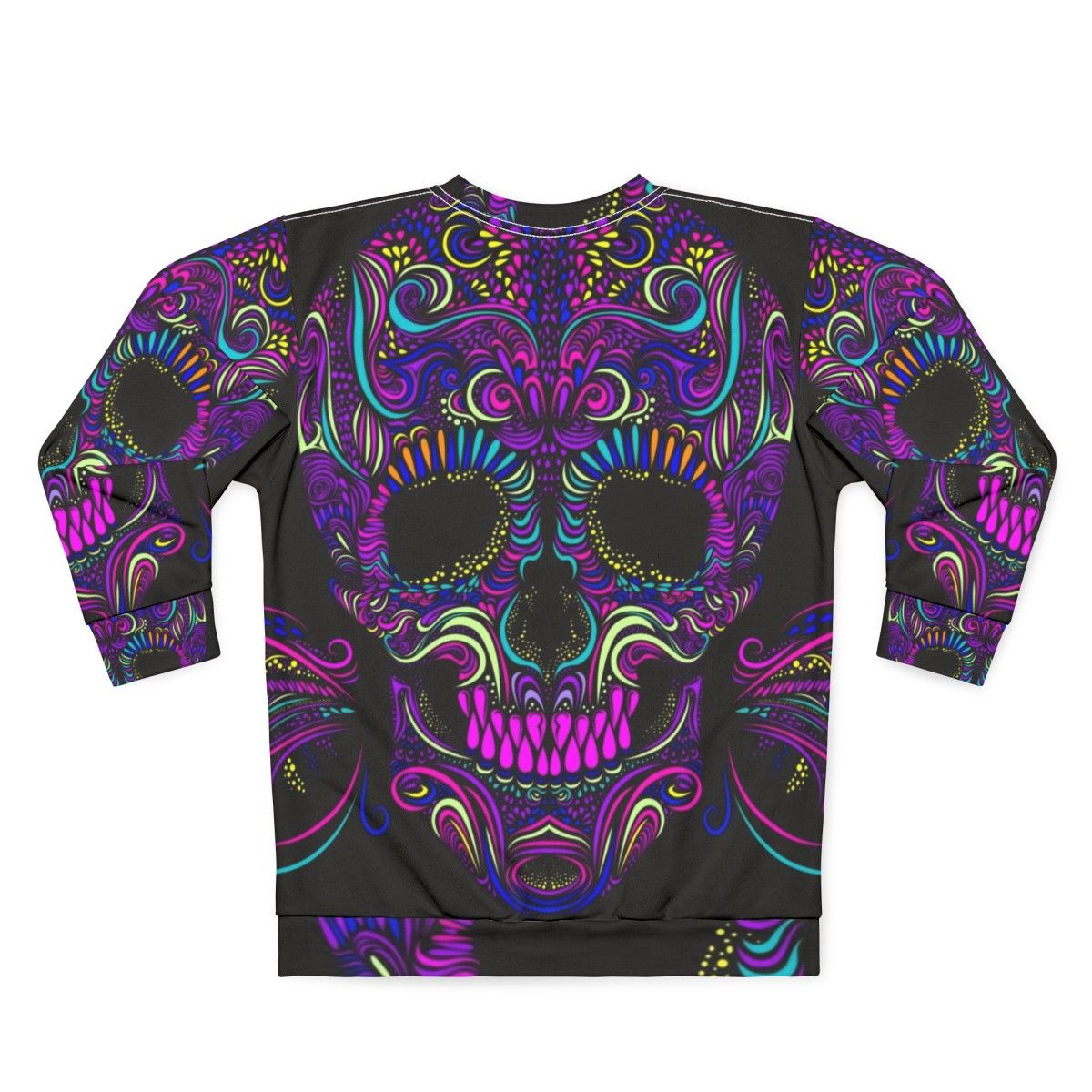 Trippy psychedelic sweatshirt with Aphex Twin and Crystal Castles inspired graphics - Back