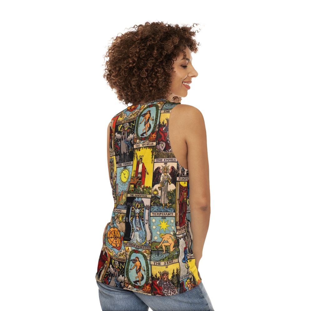 Unisex tank top featuring the Major Arcana of the Tarot - women back