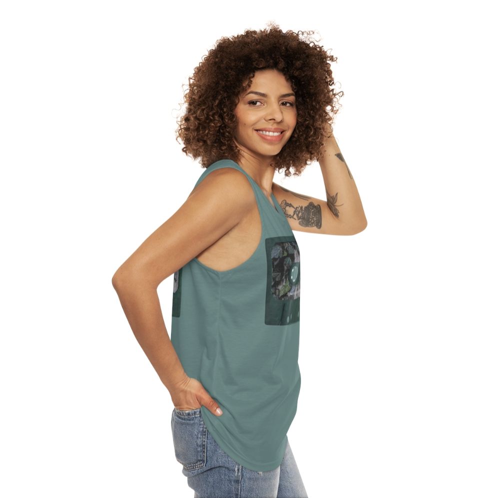 Unisex cassette tank top featuring nature-inspired design - women side