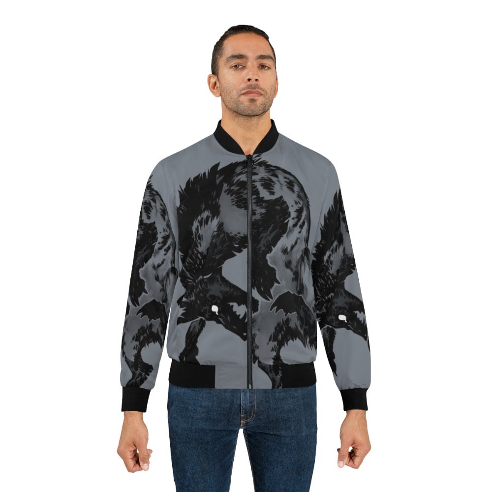 Hyena bomber jacket with animal print pattern and furry details - Lifestyle