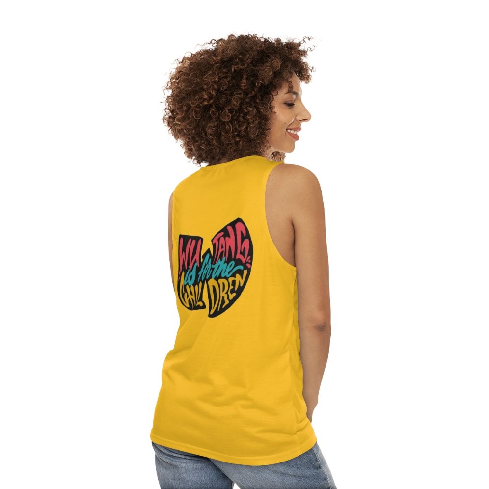 Unisex Black Tank Top for Hip Hop Fans and Youth Culture - women back