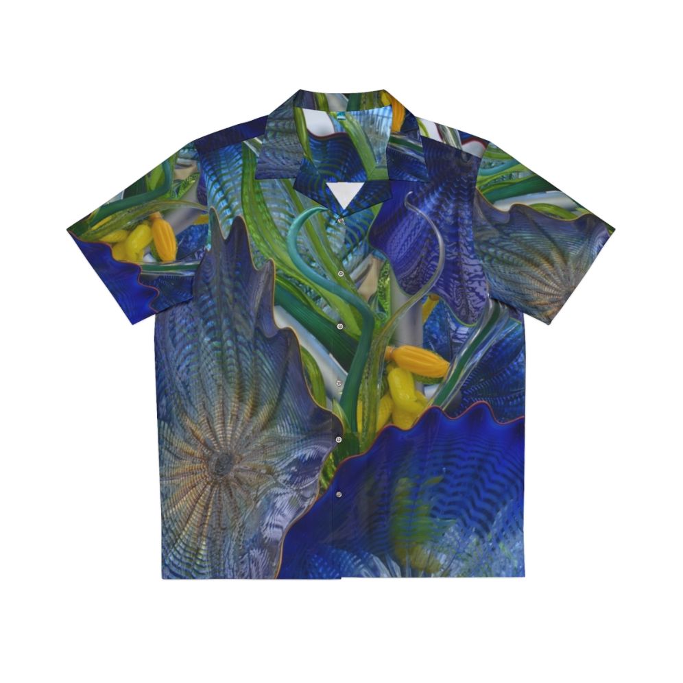 Chihuly inspired abstract glass Hawaiian shirt