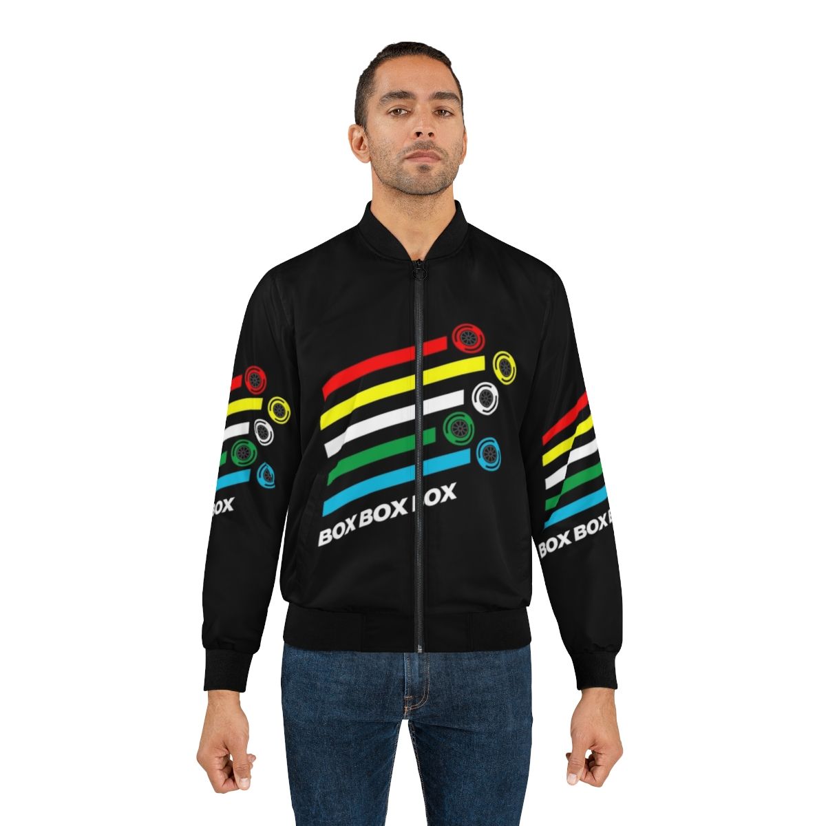 Formula 1 racing-inspired bomber jacket with tyre compound design - Lifestyle