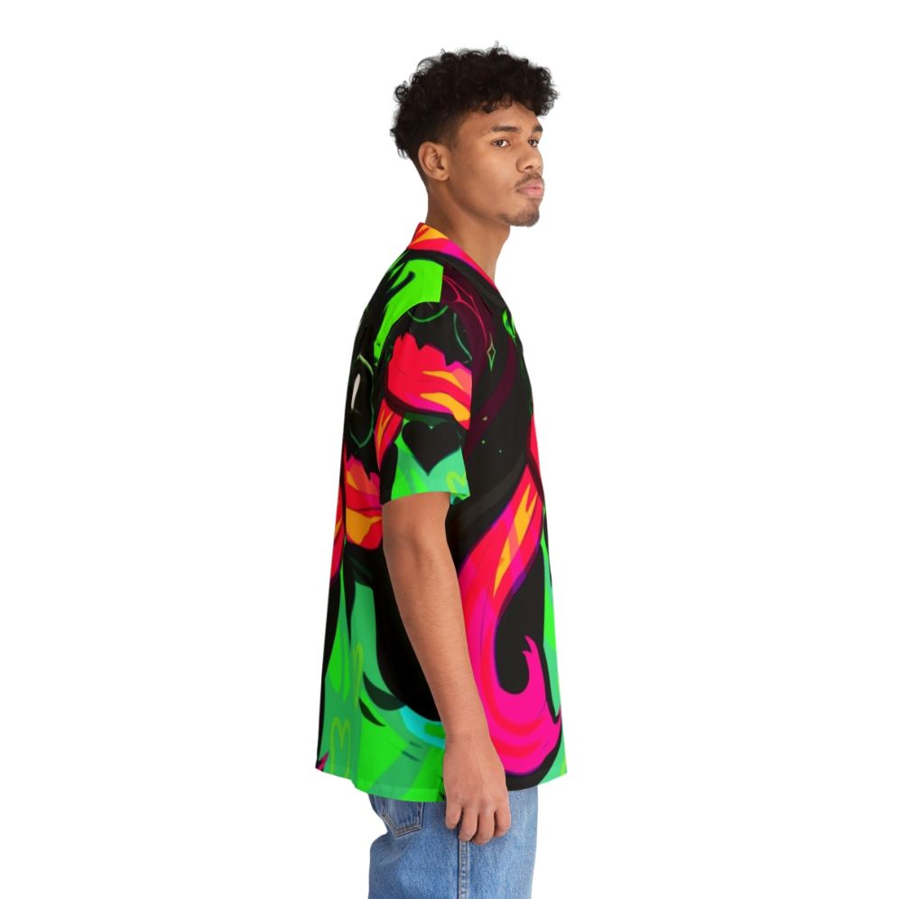 Ralsei Hawaiian Shirt with Neon Rainbow Design - People Pight