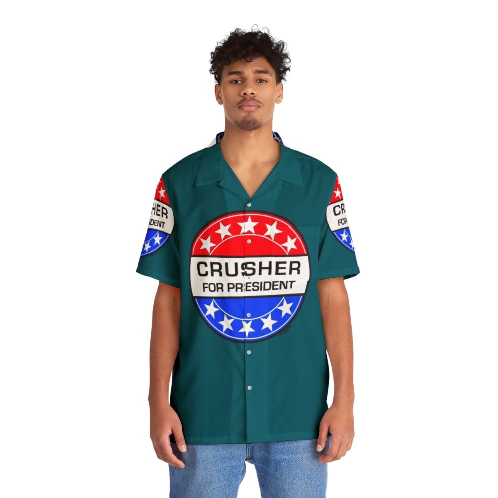 Sci-Fi "Crusher For President" Hawaiian Shirt - People Front