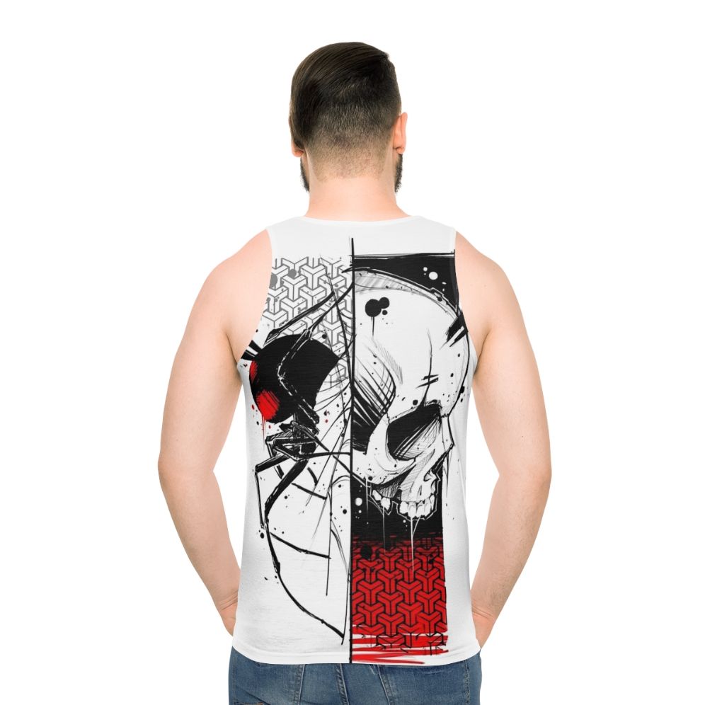 Cyberpunk urban gothic fashion unisex tank top - men back