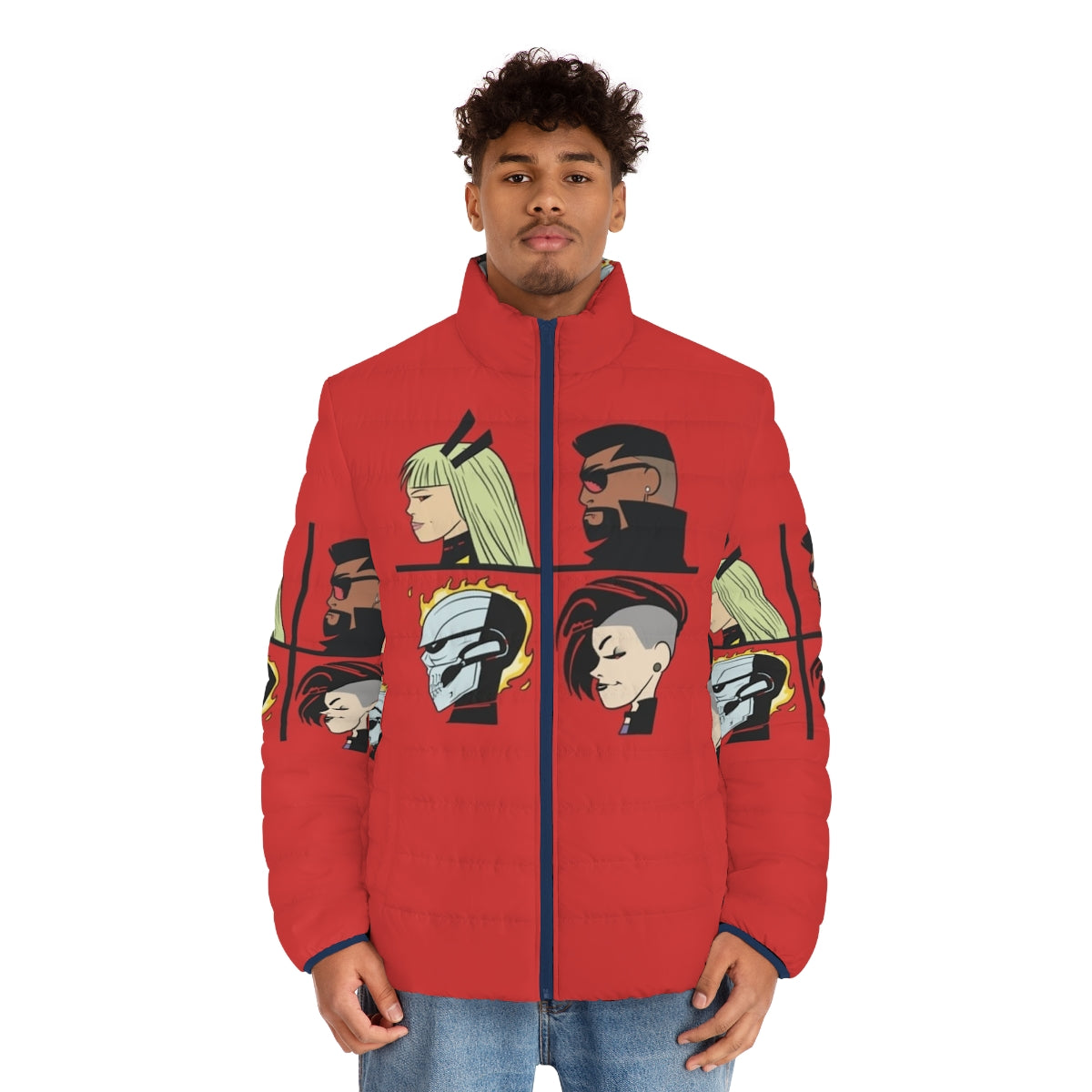 Midnight Suns Avengers Gorillaz Video Game Puffer Jacket - men front