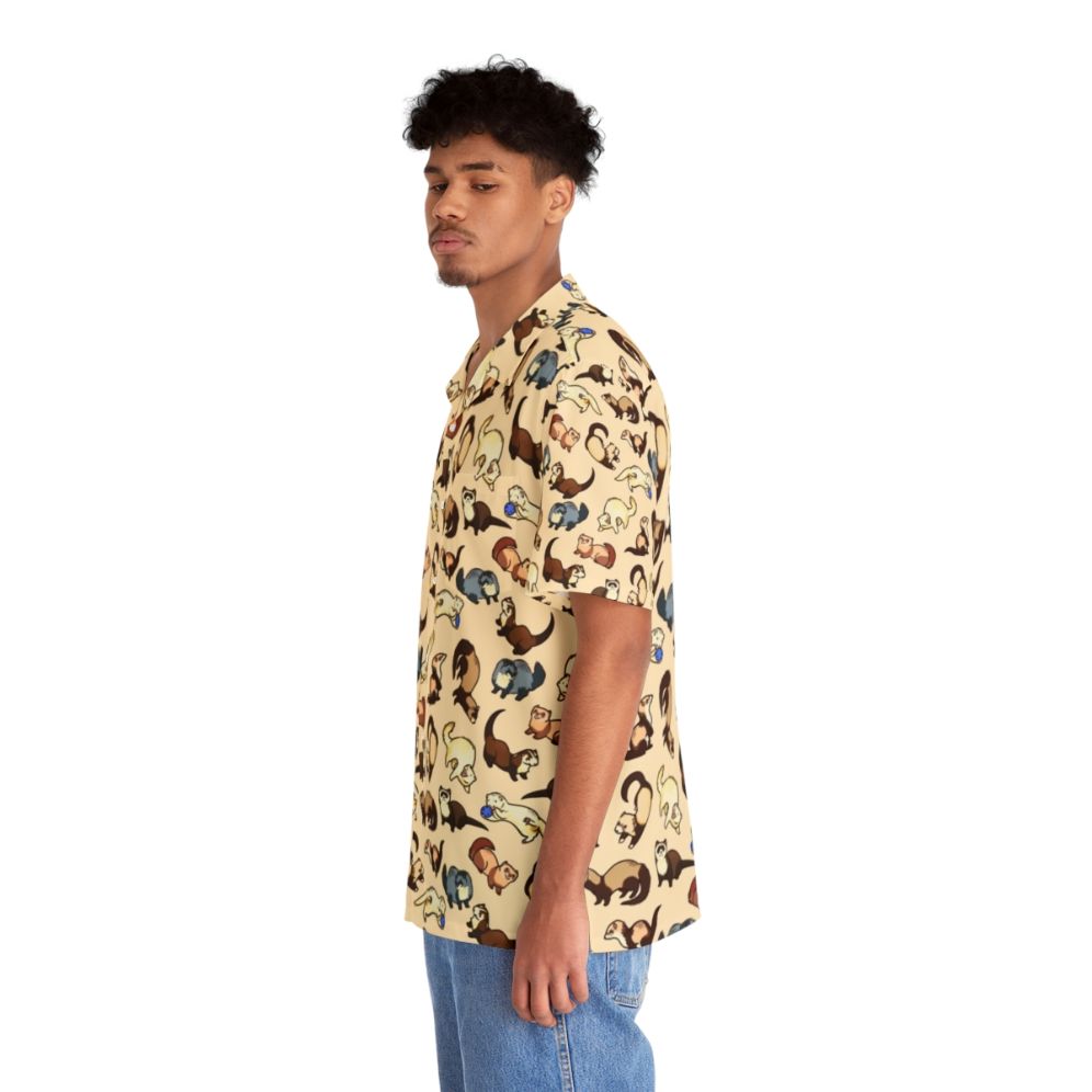 Vibrant Cat Snakes Hawaiian Shirt with Tropical Animal Print Pattern - People Left