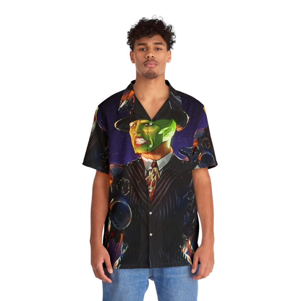 The Mask Hawaiian Shirt featuring Jim Carrey in the iconic superhero comedy - People Front