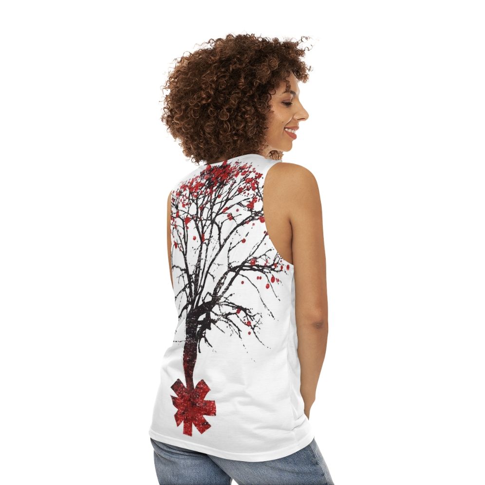 Unisex tank top featuring the Red Hot Chili Peppers logo - women back