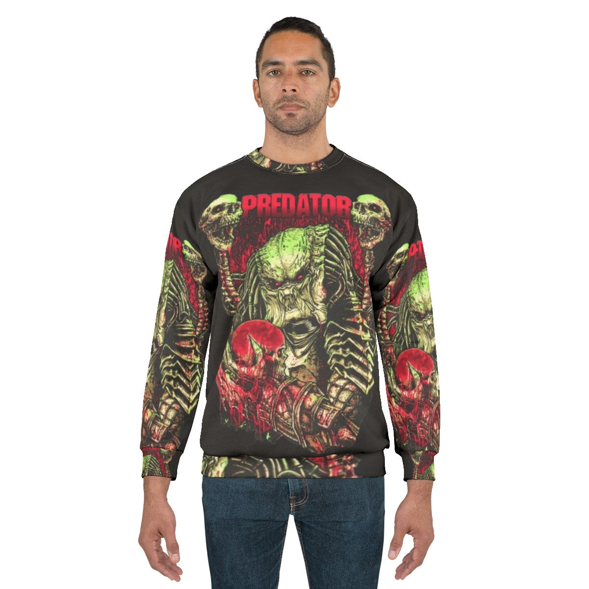 Predator art classic horror movie themed sweatshirt - men