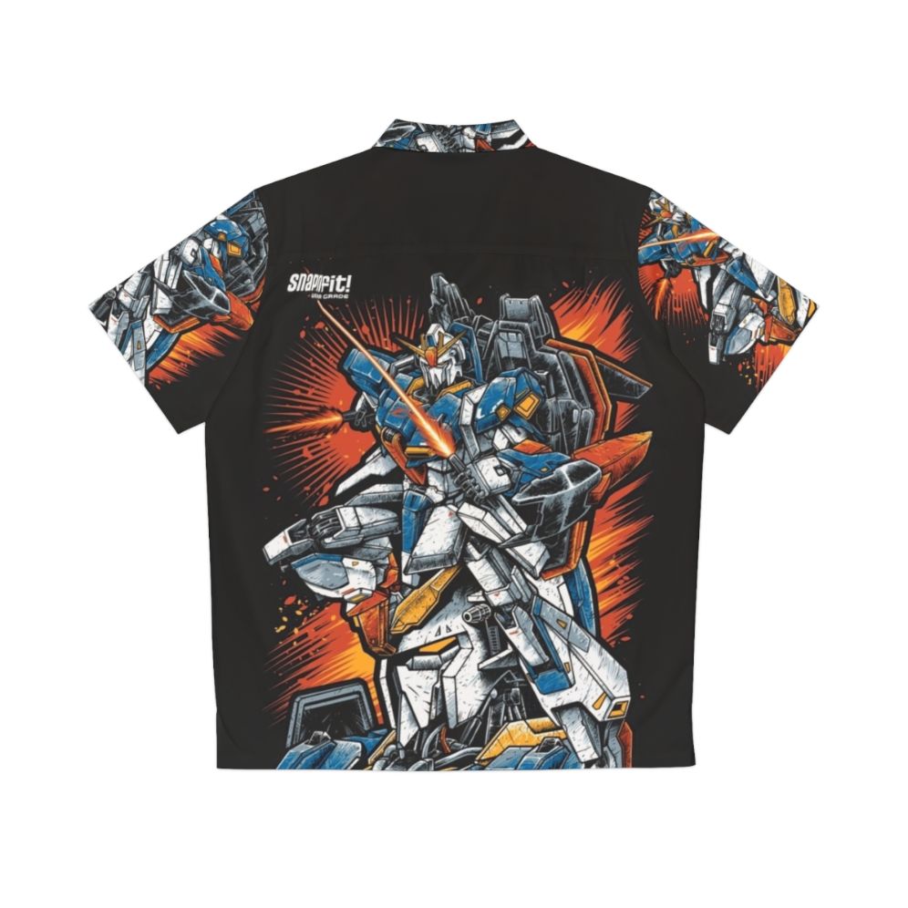 Zeta Gundam Hawaiian Shirt Featuring Anime Robot Mecha Design - Back