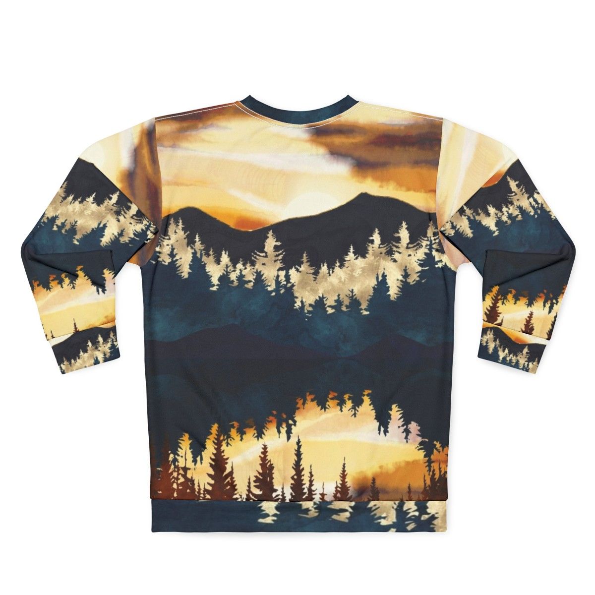 Fall sunset landscape graphic design on a comfortable sweatshirt - Back