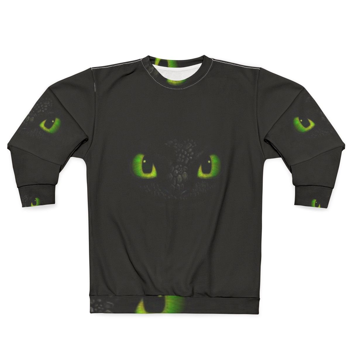 Toothless the Night Fury from How to Train Your Dragon on a black sweatshirt