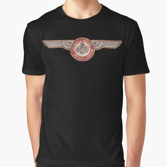 Vintage graphic t-shirt featuring the text "Continental Aircraft Engines USA" with wings and vintage aircraft silhouettes