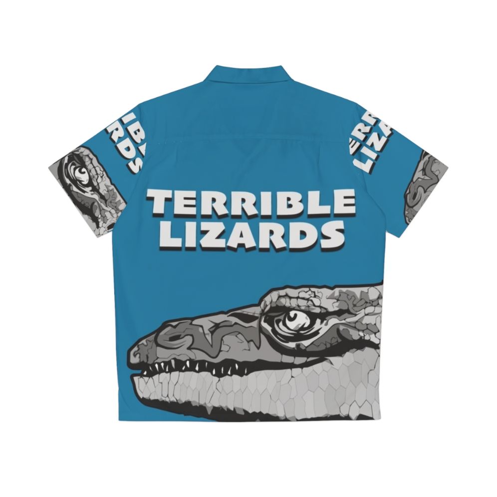 Terrible Lizards Dinosaur Hawaiian Shirt - Back