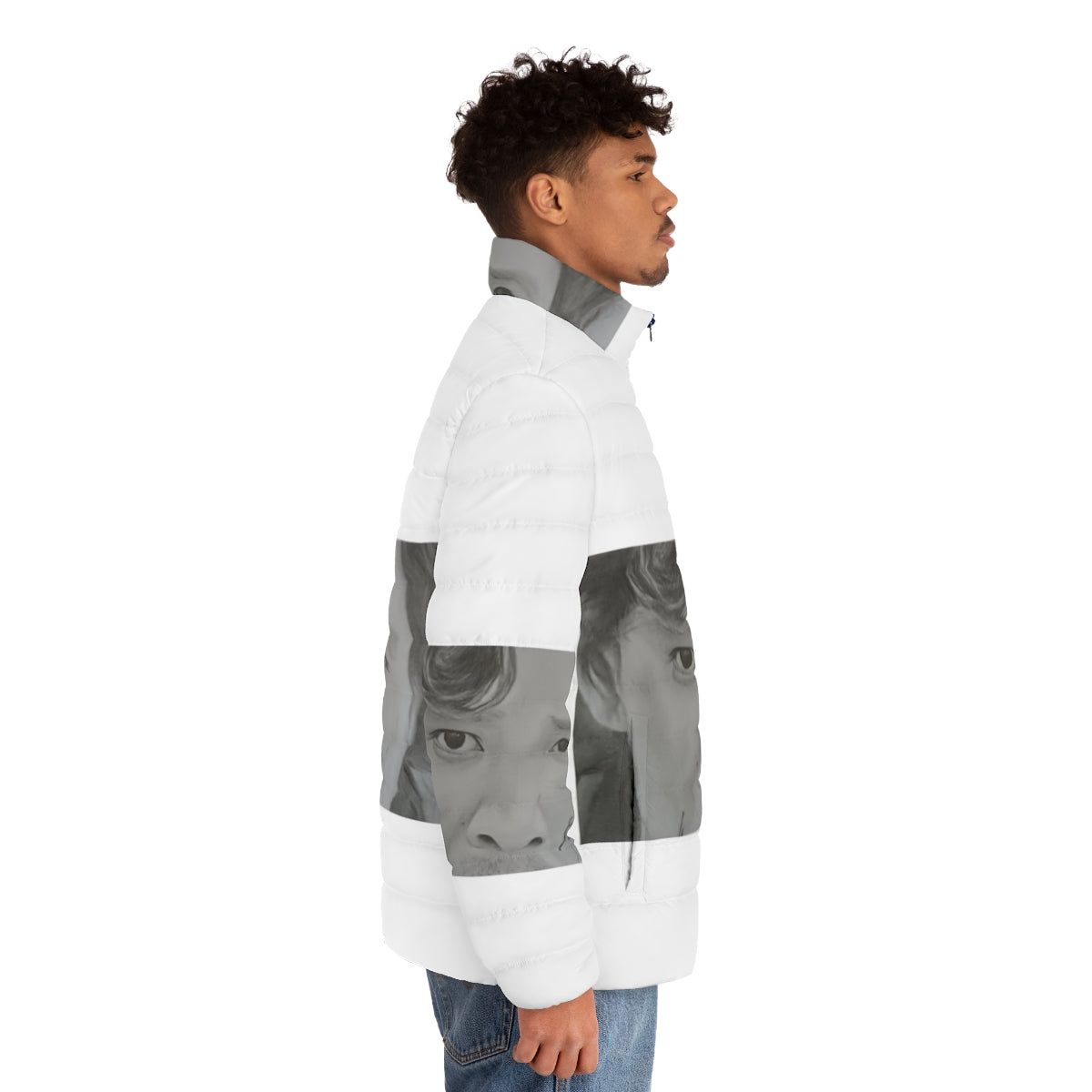 Squid Game Drawing Inspired Puffer Jacket - Netflix Korean Drama Apparel - men side right