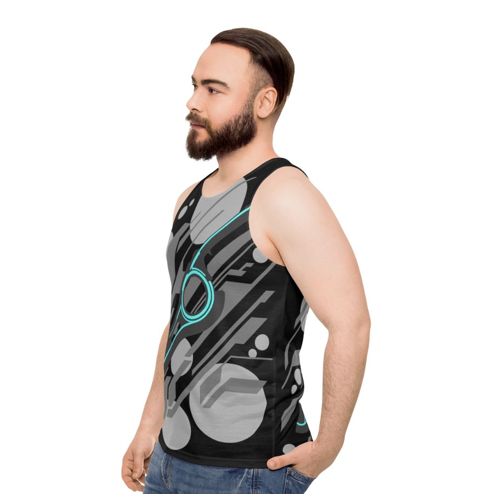 Xenoblade Chronicles abstract grey unisex tank top - men side