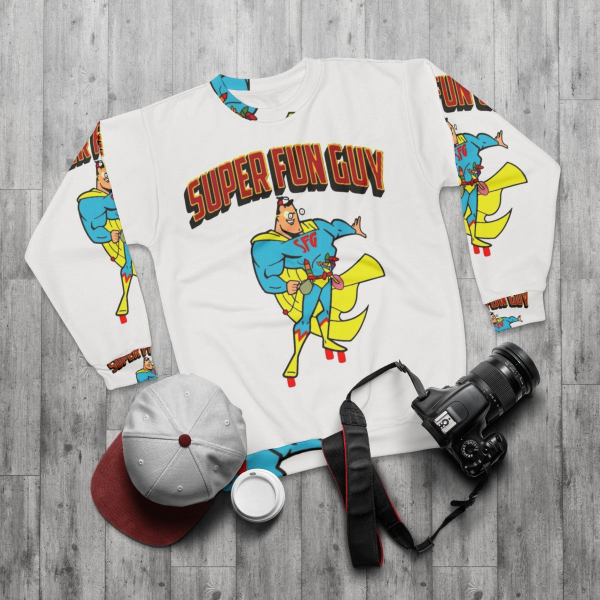 Super Fun Guy Graphic Sweatshirt - flat lay