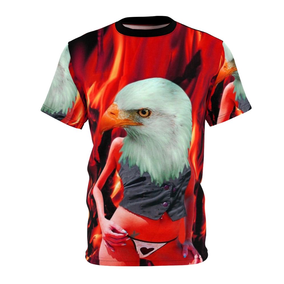 Stylish t-shirt featuring a vibrant illustration of a phoenix, a mythical bird from fantasy and cultural imagery.