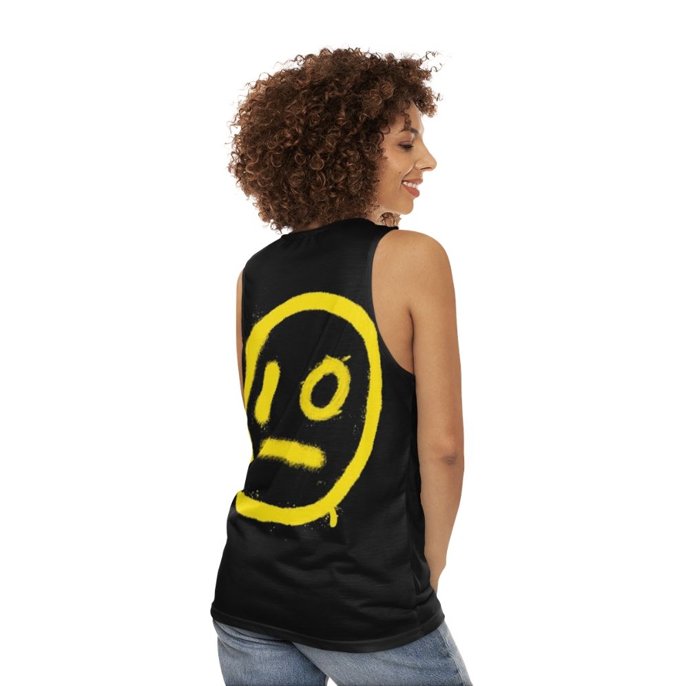 I O Unisex Tank Top for EDM and Rave Lovers - women back