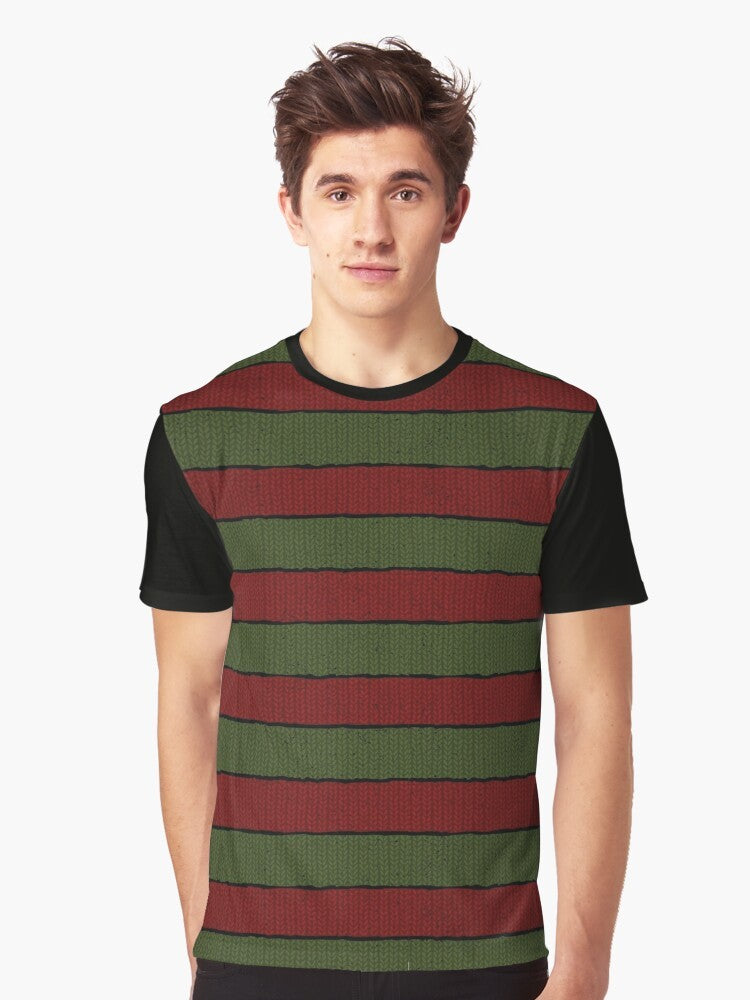 Minimalist graphic t-shirt with "Freddy Krueger" from Nightmare on Elm Street horror movie - Men