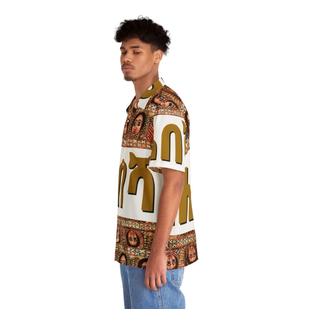 Habesha Hawaiian Shirt 2 featuring traditional Ethiopian cultural design - People Left