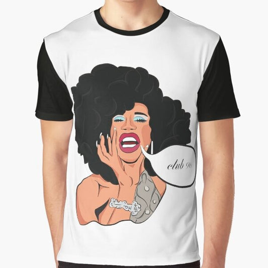 A graphic t-shirt featuring the image of drag queen Naomi Smalls from RuPaul's Drag Race All Stars 4.