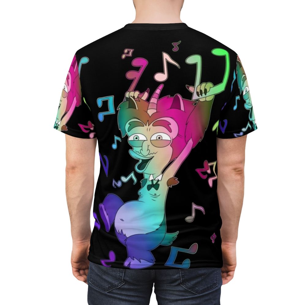 Trending Big Mouth Inspired Music Lover T-Shirt with Cartoon Characters - men back