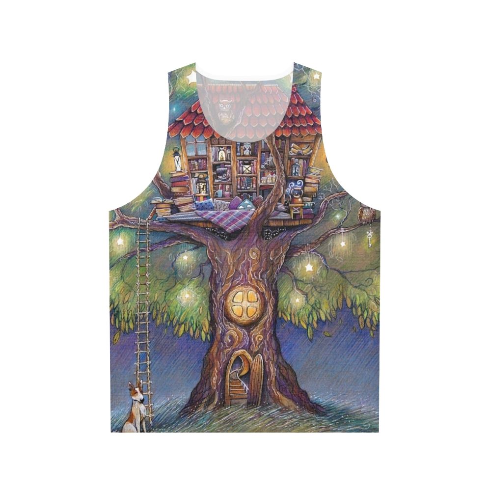 Treehouse Unisex Tank Top with Nature-Inspired Design