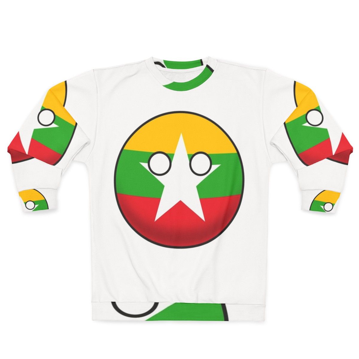 Myanmar Countryball Sweatshirt, showcasing the national flag and cultural pride